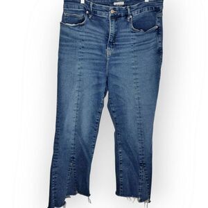 GOOD AMERICAN Women's Plus Size Cropped Medium Wash Bootcut Jeans size 16